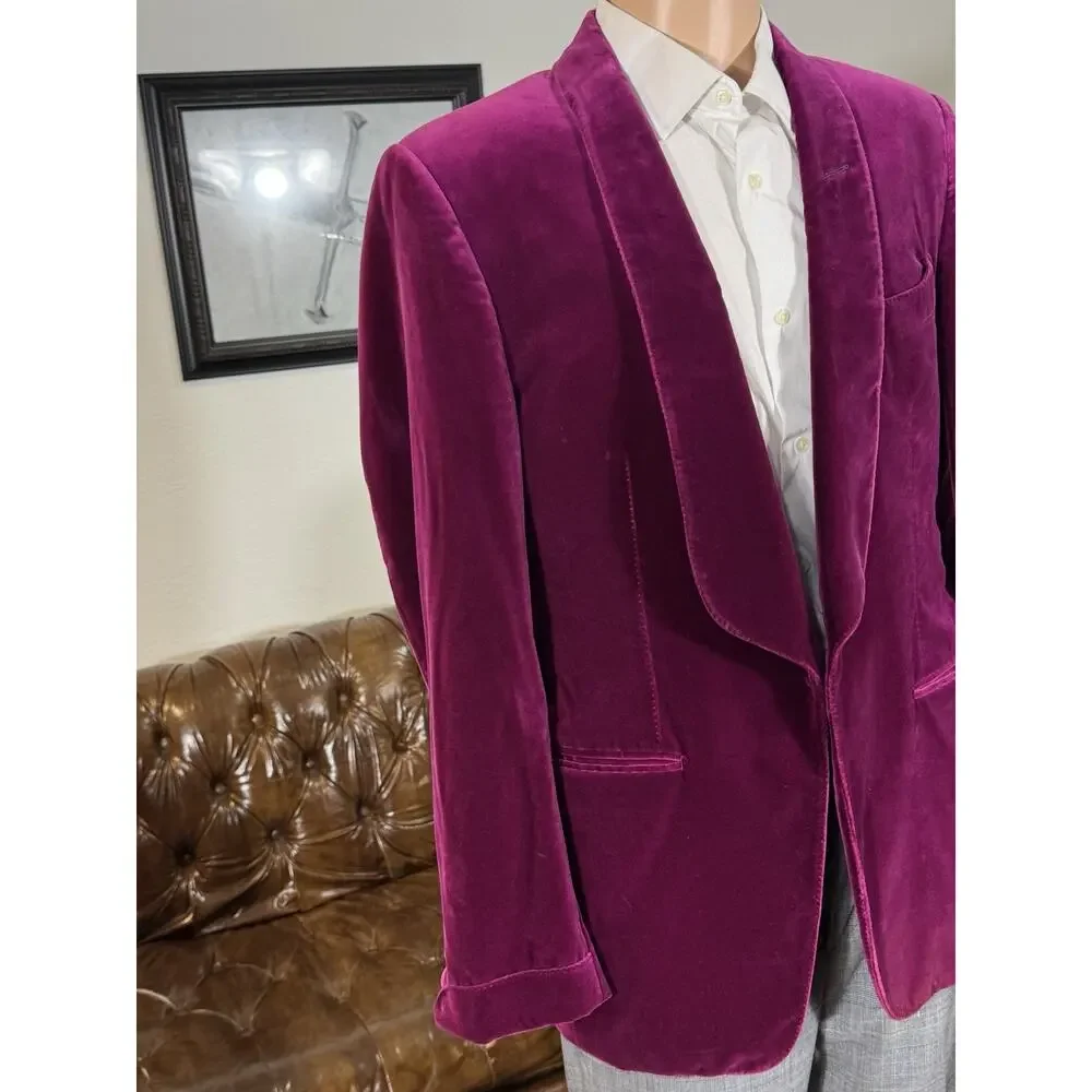Tom Ford Fuschia Pink Velvet Shawl Lapel Collar Dinner Jacket Tuxedo 52 42R US